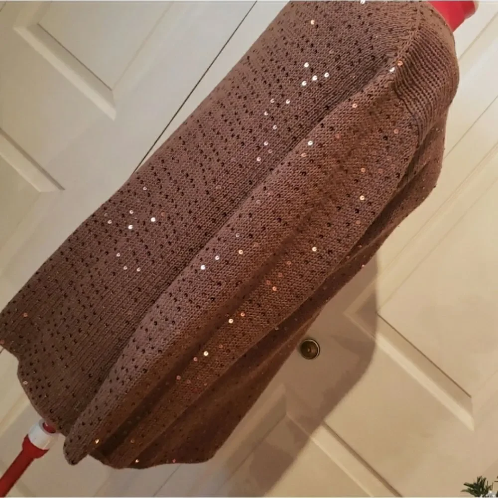 Maggie Sweet Brown Knitted Sequin Sweater